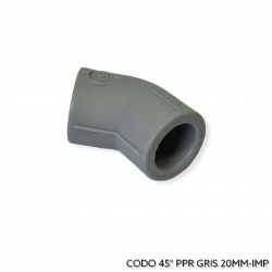 CODO 45° PPR 20MM GRIS