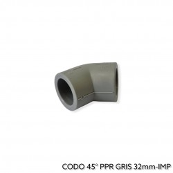 CODO 45° PPR 32MM GRIS